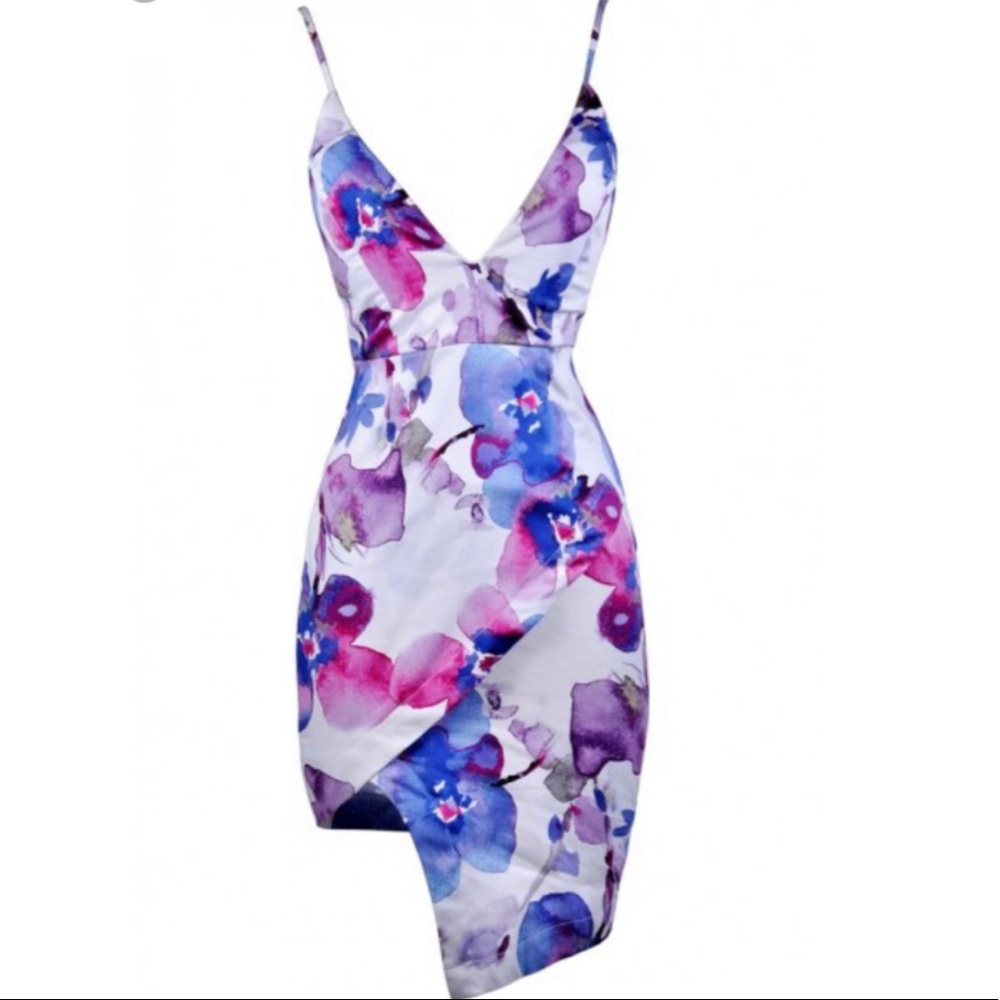 Floral watercolor print dress